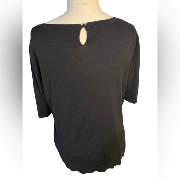 Talbots Women’s Black Size L Keyhole Back Top - Picture 3 of 6